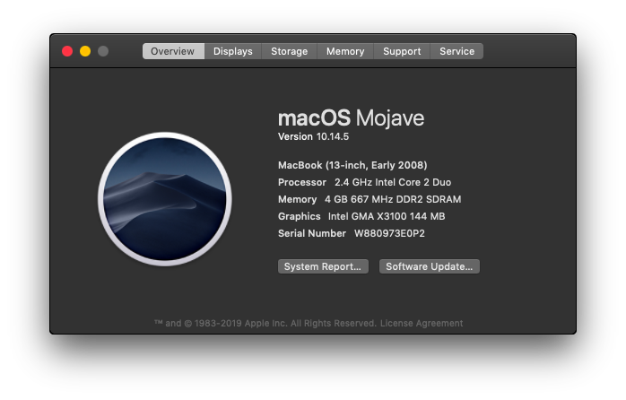 Mac os mojave support