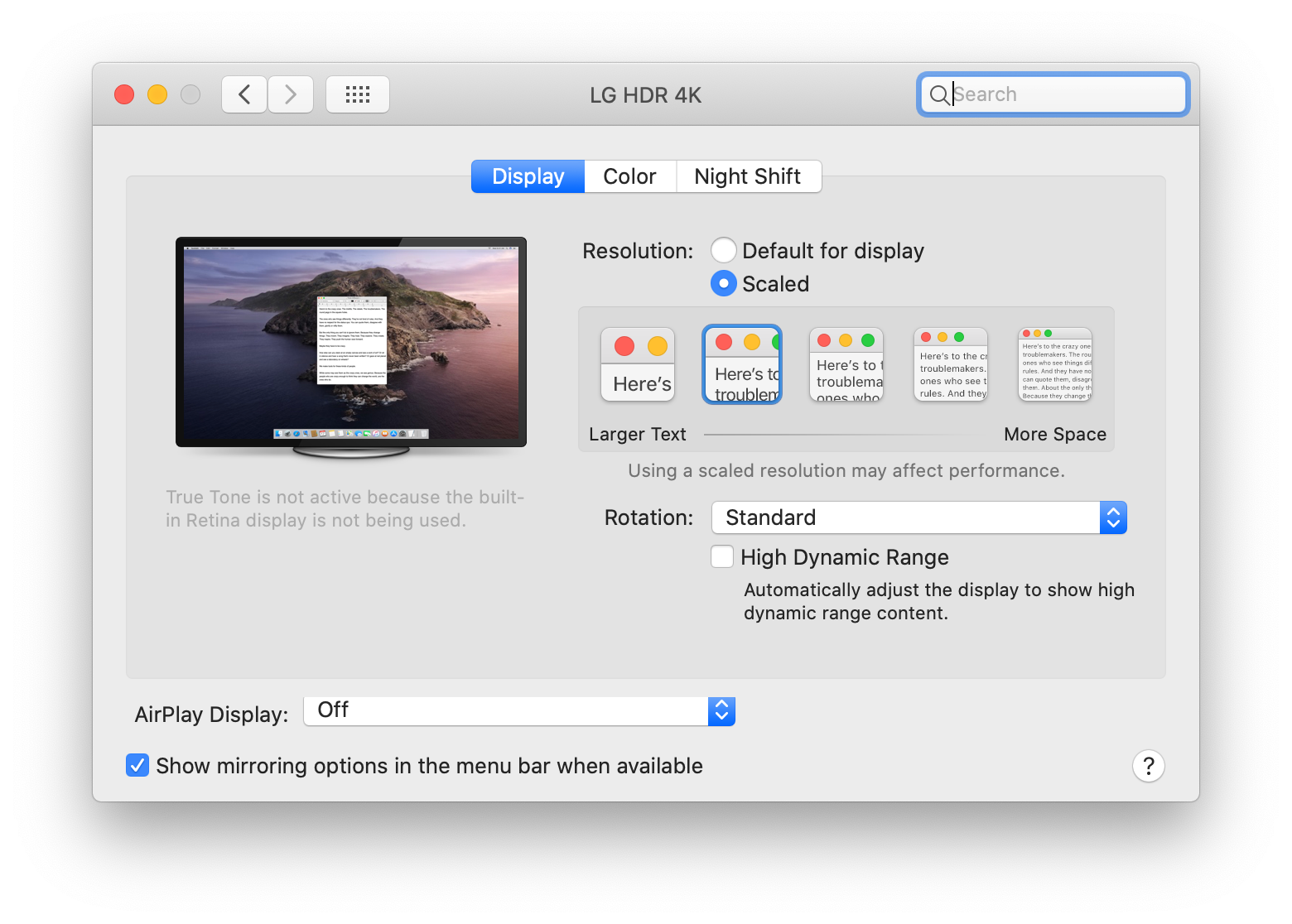 Window resizing when turning off/on external monitor in clamshell mode