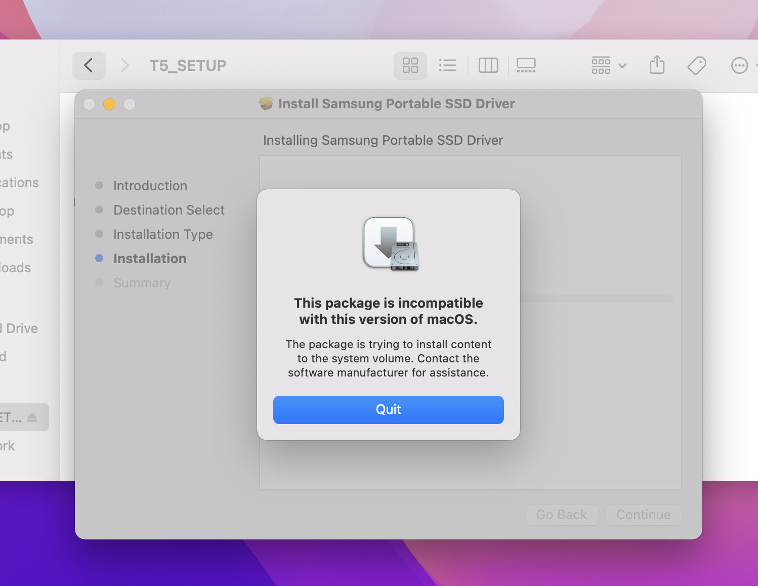 Samsung T5 driver not compatible with macOS Monterey - Help!! | MacRumors Forums