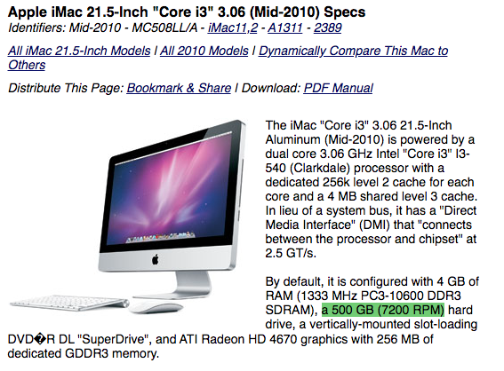 2010 iMac Base model had more storage than 2021 | MacRumors Forums