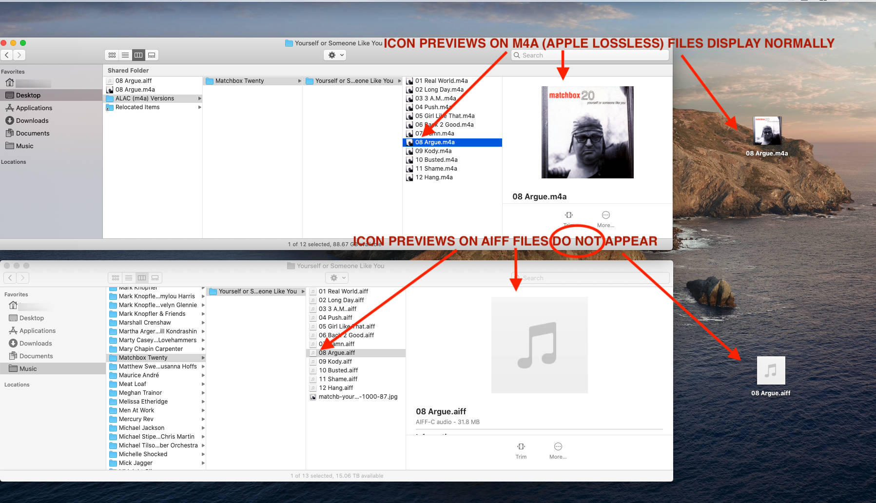 Catalina Bug Icon Previews In Aiff Files Not Appearing In Finder Or On Desktop Macrumors Forums