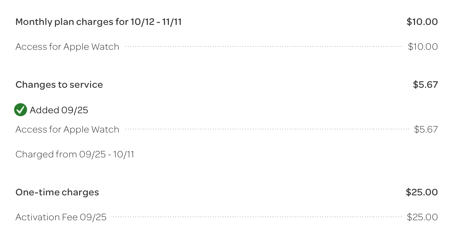 At&t cost to add apple watch sale