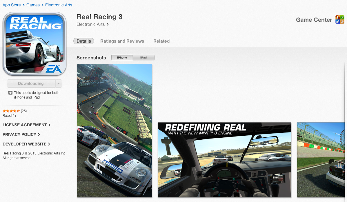 Real Racing 3 na App Store