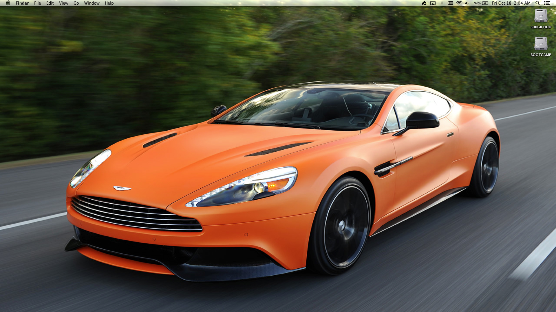 Aston Martin Vanquish оранжевый