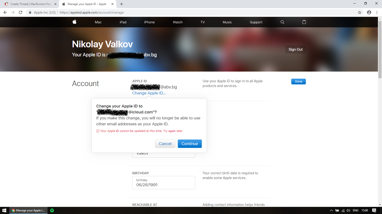 how to change apple id on mac mini