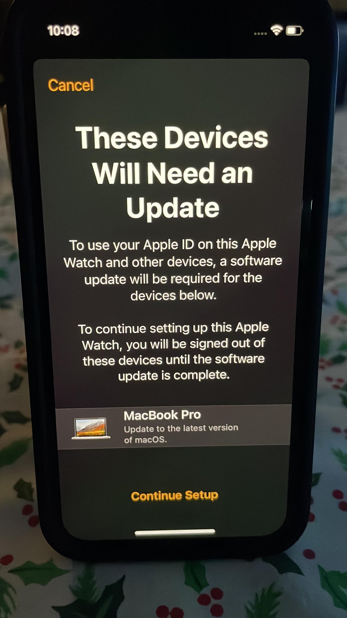 Apple watch says continue setup on phone new arrivals