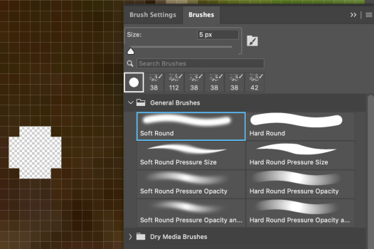 Photoshop - Pencil of 5 px having the shape of a cross.png