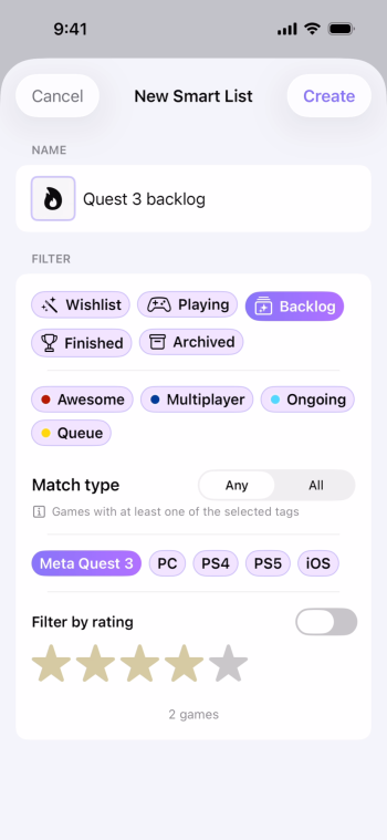 gamingbuddy-track-videogames-smart-lists.png