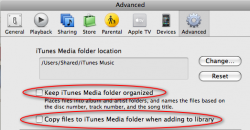 iTunes > Preferences > Advanced > organize & copy checkboxes.PNG