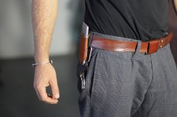 iphone 6 holster tan side angle arm.jpg