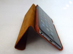 Kavaj Dallas iPhone 6 Plus Leather Wallet Case: Stand View.jpg