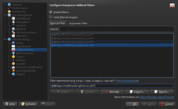 Konqueror AdBlock filters.png Konqueror AdBlock filters.png