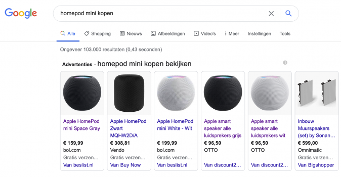 google-shopping-results-homepod-mini-dutch-authorised-apple-seller.png
