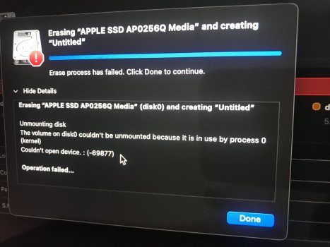 erasing and creating failed could not unmount disk erasing and creating failed could not unmount disk