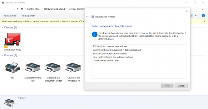 Control Panel - Devices And Printers - THINKPAD-W530 - Errors.PNG