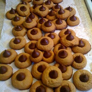 jamie's peanut butter with chocolate kiss cookies .jpg