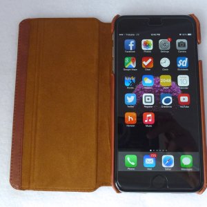 Kavaj Dallas iPhone 6 Plus Leather Wallet Case: Front Open View.jpg