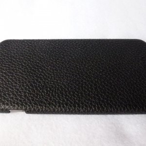 Story Leather Black Pebbled Leather Back Cover for iPhone 6 Plus: Back Left Side View.jpg