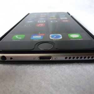 Story Leather Black Pebbled Leather Back Cover for iPhone 6 Plus: Front Bottom View.jpg