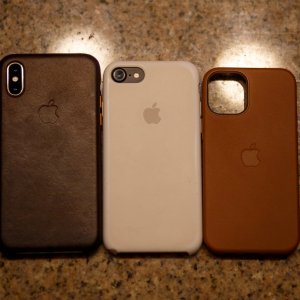 iPhone Case Compare Saddle Brown Leather new and old Xs 7 12 mini.jpg