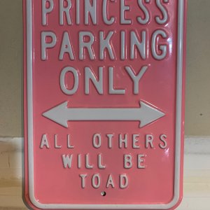 Princess Parking sign in garage.jpeg