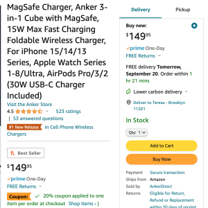 MagSafe Charger, Anker 3-in-1 Cube with MagSafe, 15W Max Fast Charging Foldable Wireless Charg...png
