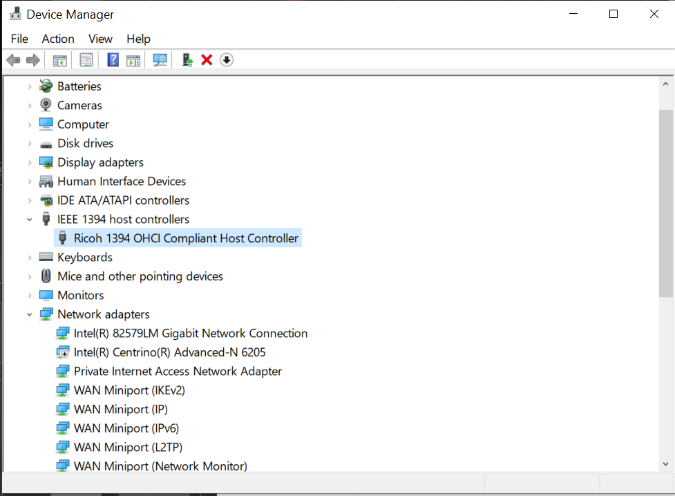 IEEE 1394 - Ricoh OHCI (Card Reader).PNG