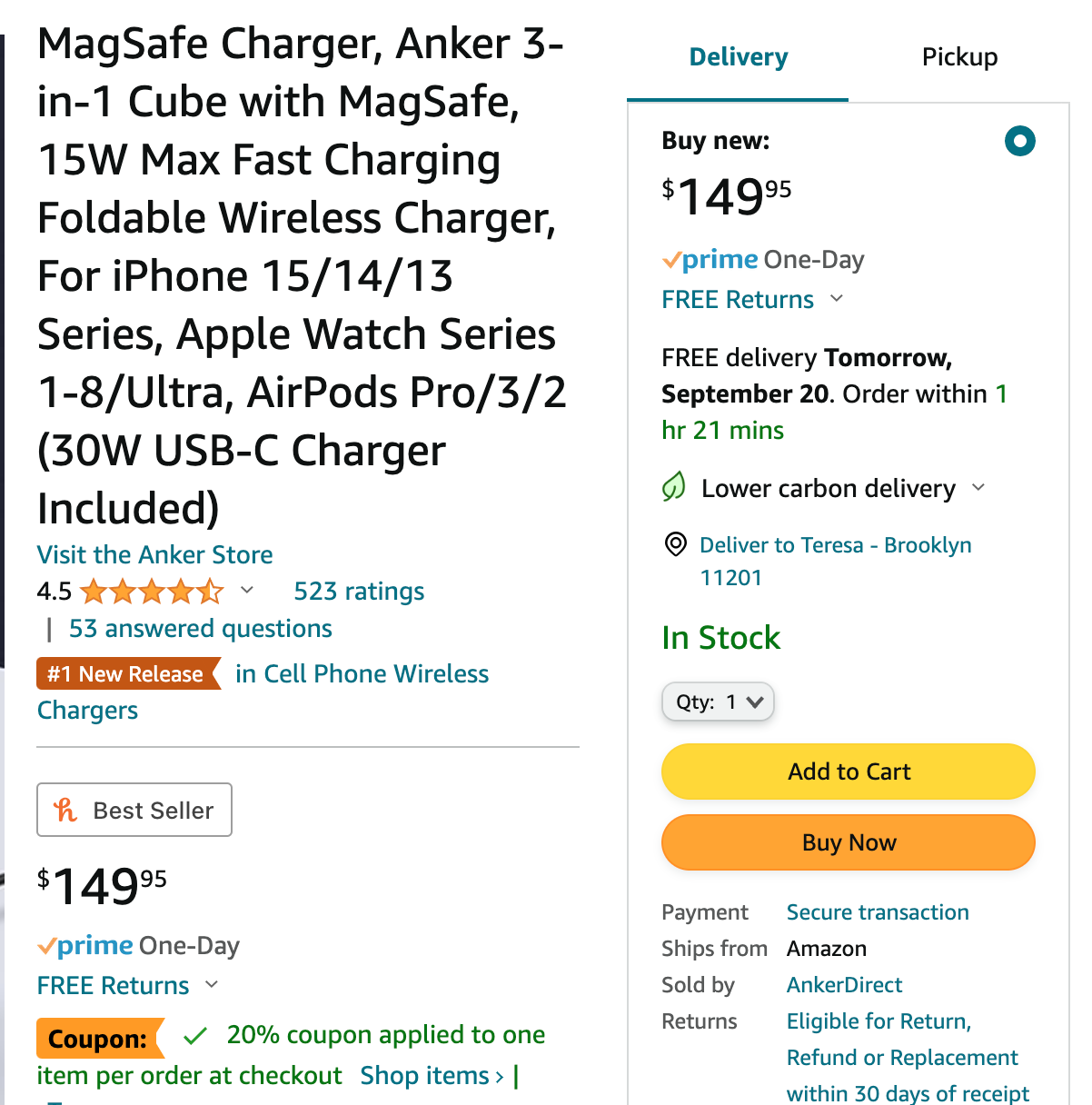 MagSafe Charger, Anker 3-in-1 Cube with MagSafe, 15W Max Fast Charging Foldable Wireless Charg...png