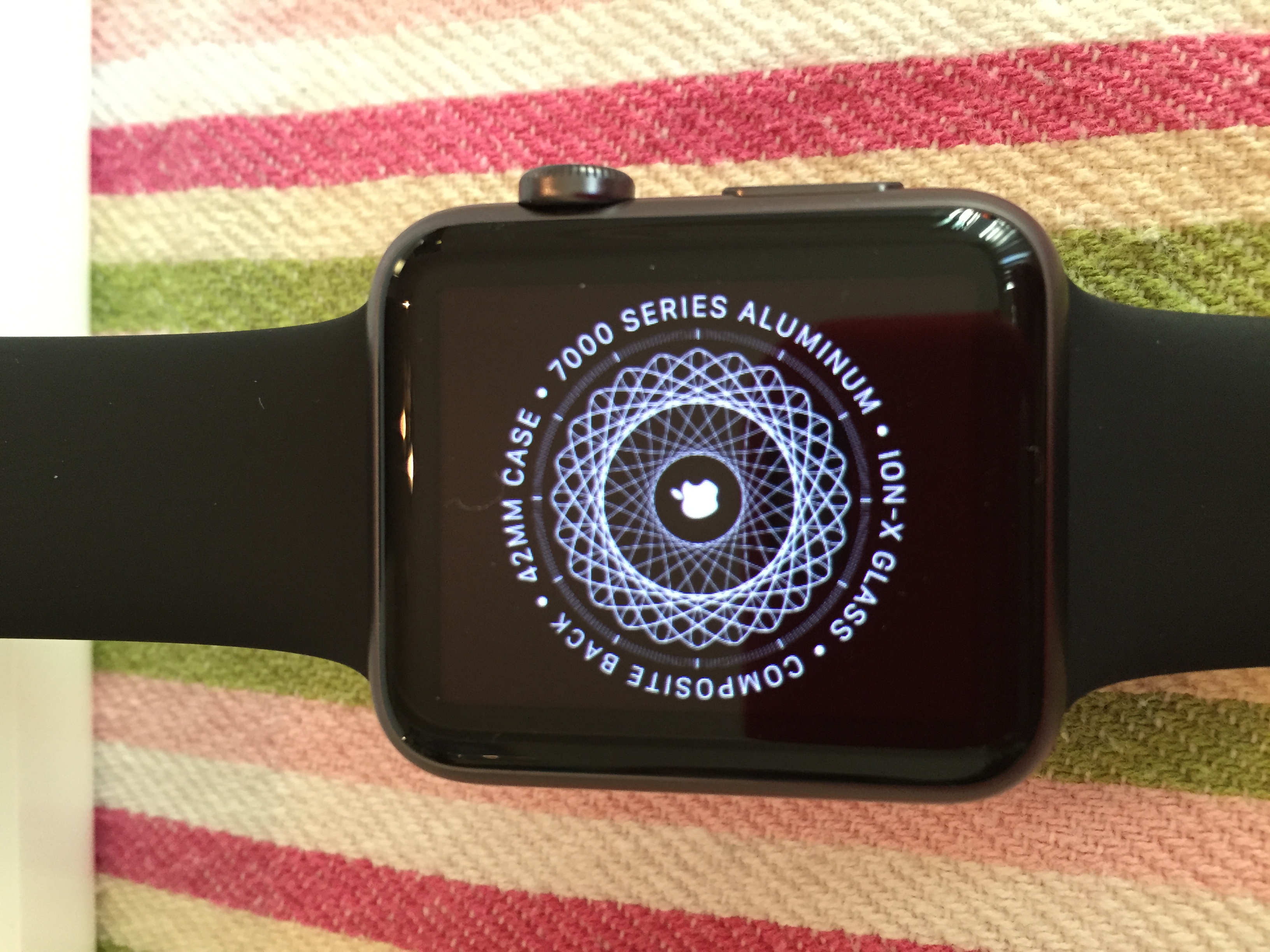 Syncing my 42mm Space Gray Apple Watch.JPG