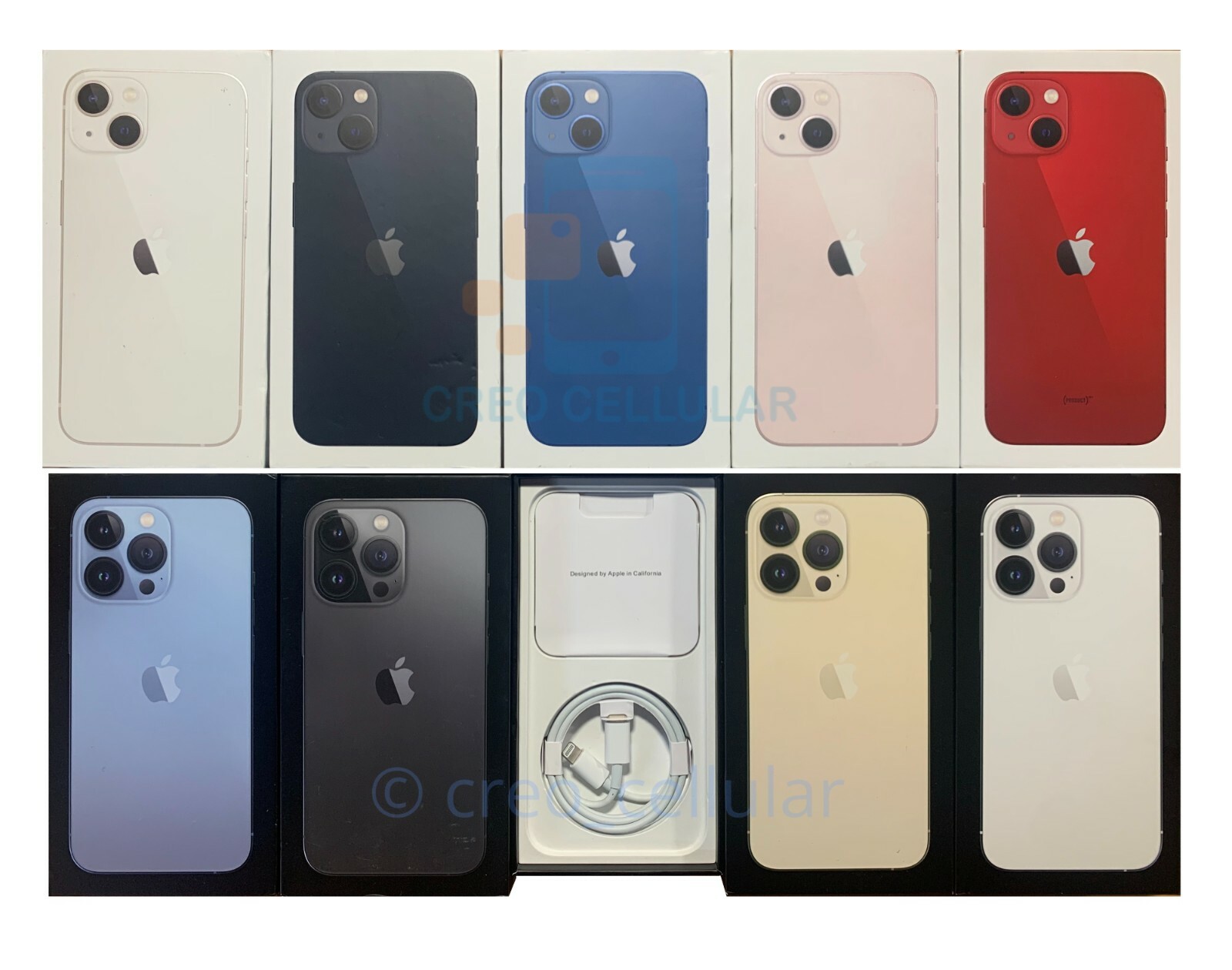 Retail Box for Apple iPhone 13, 13 PRO, 13 PRO MAX, 13 mini with Cable ...