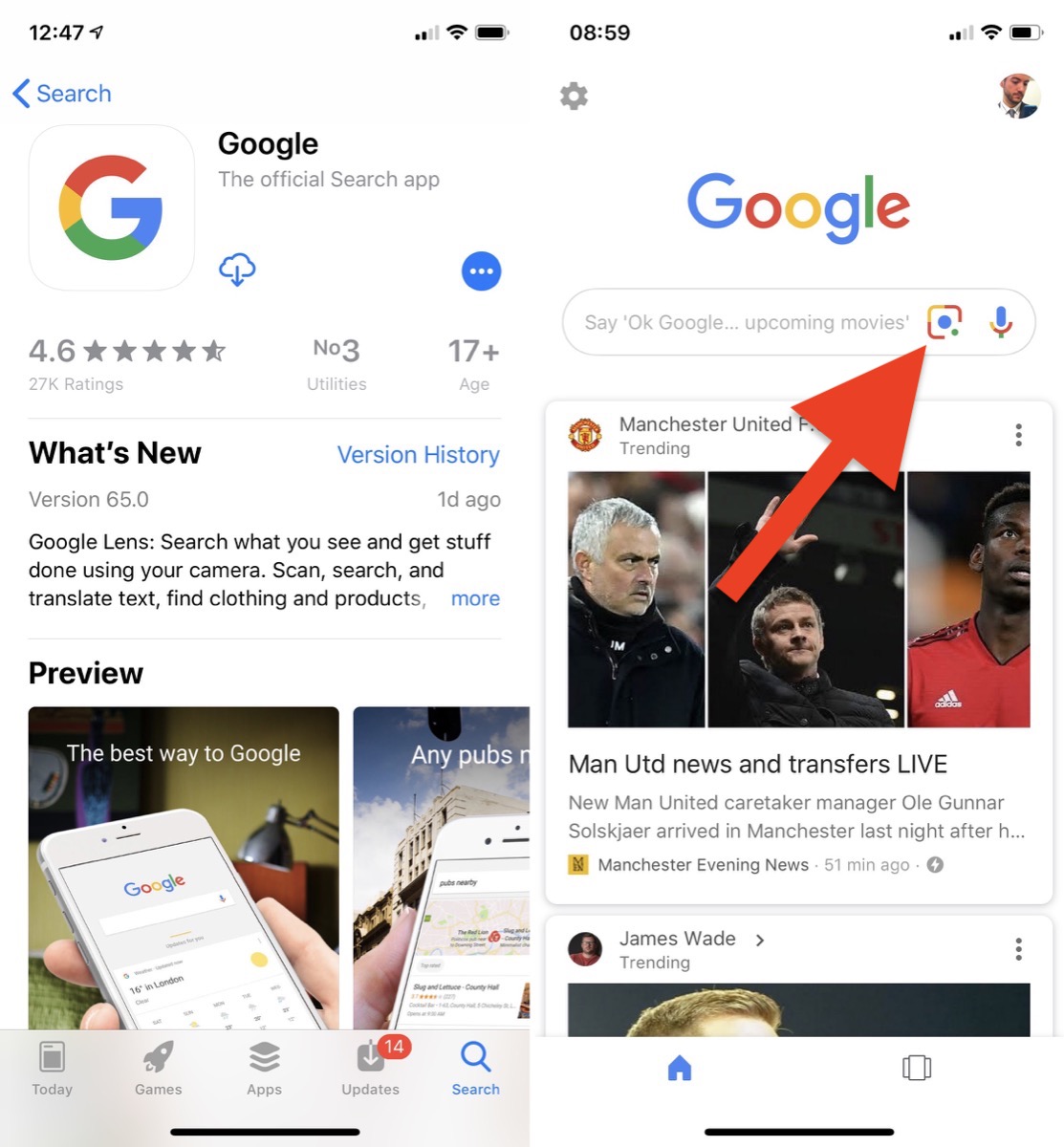 How do I use Google Lens in iPhone?