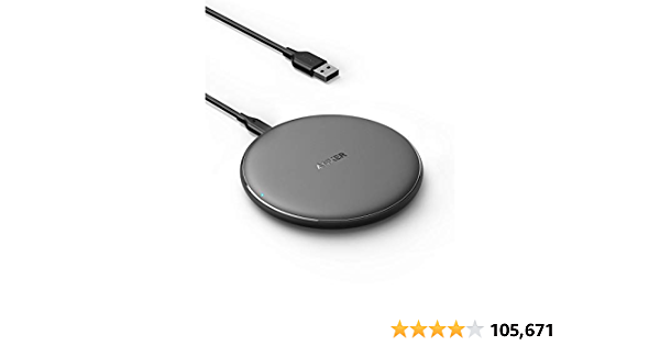  Anker Wireless Charger, 313 Wireless Charger (Pad),  Qi-Certified 10W Max for iPhone 12/12 Pro/12 mini/12 Pro Max, SE 2020, 11,  AirPods (No AC Adapter, Not Compatible with MagSafe Magnetic Charging) 