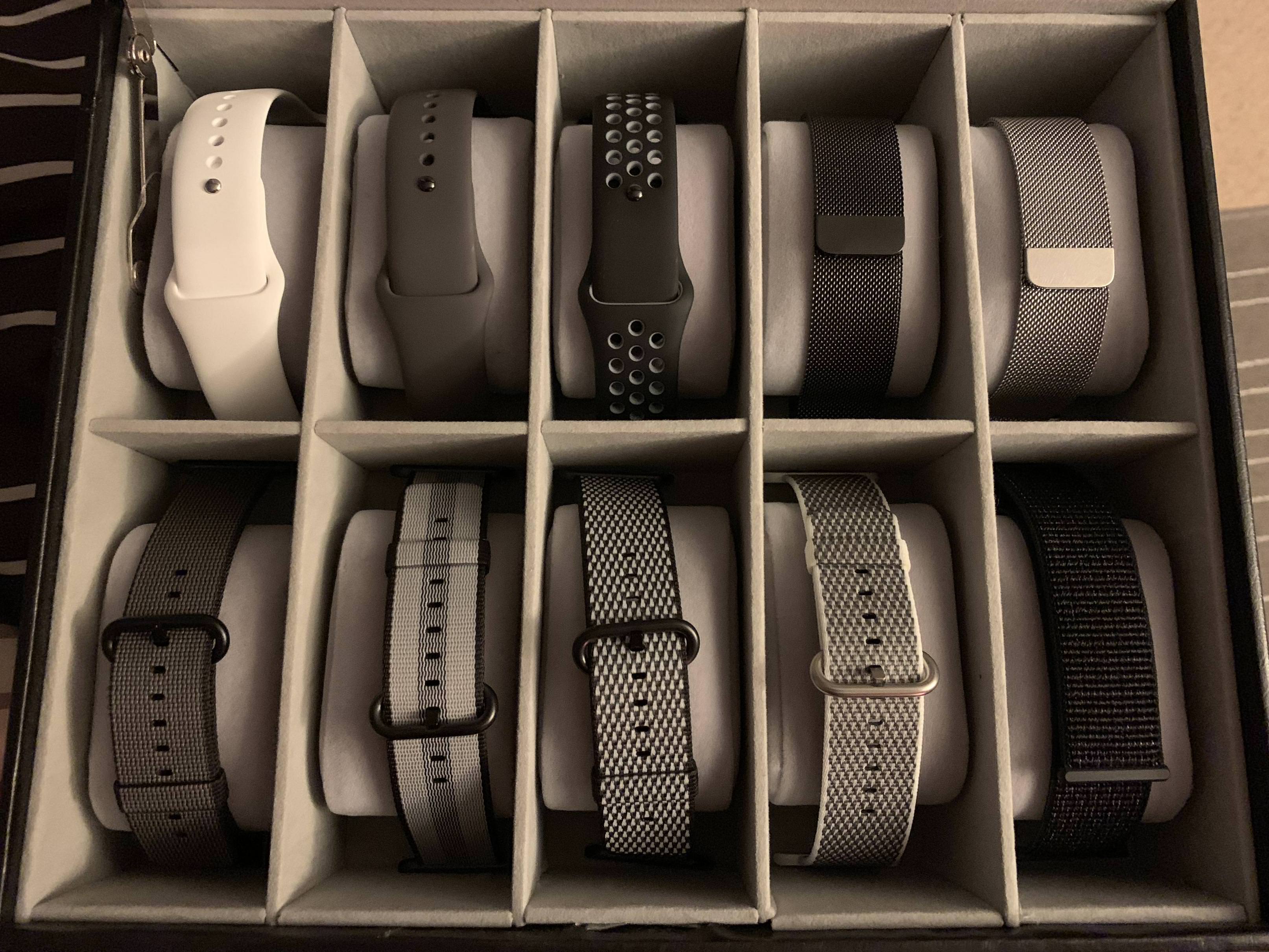 space gray with white band