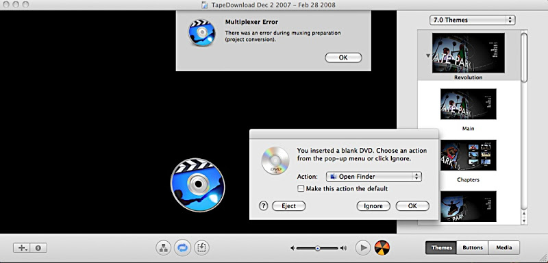 Idvd Multiplexer Error During Muxing Prep Macrumors Forums