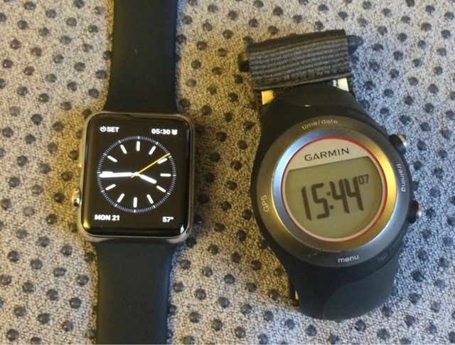 running with stainless steel apple watch