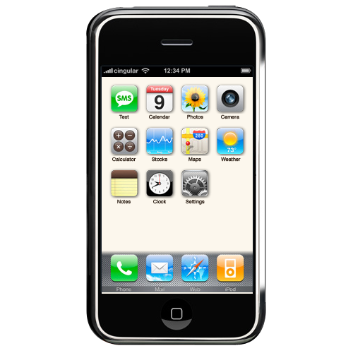 Download Mock-up: iPhone's home screen with a background image ...