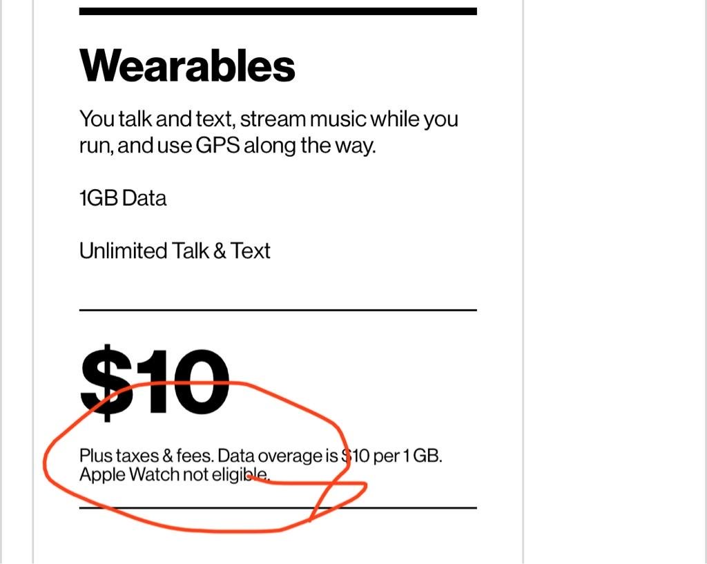add apple watch to verizon plan cost