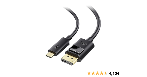  Cable Matters 32.4Gbps USB C to DisplayPort 1.4 Cable 6 ft  Support 8K 60Hz / 4K 144Hz (USB-C to DisplayPort USB C to DP Cable), Black  - Thunderbolt 4 / USB4