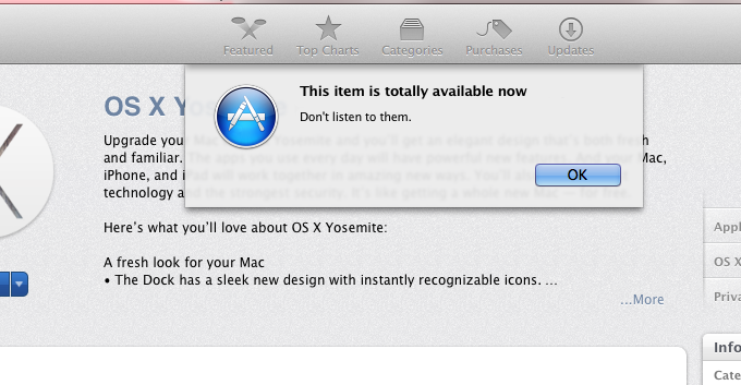 Yosemite Download App Store