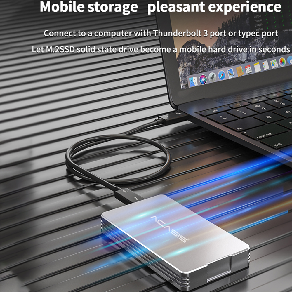 Acasis Thunderbolt 3 USB 4.0 Mobile M.2 Nvme Enclosure 40Gbps Type