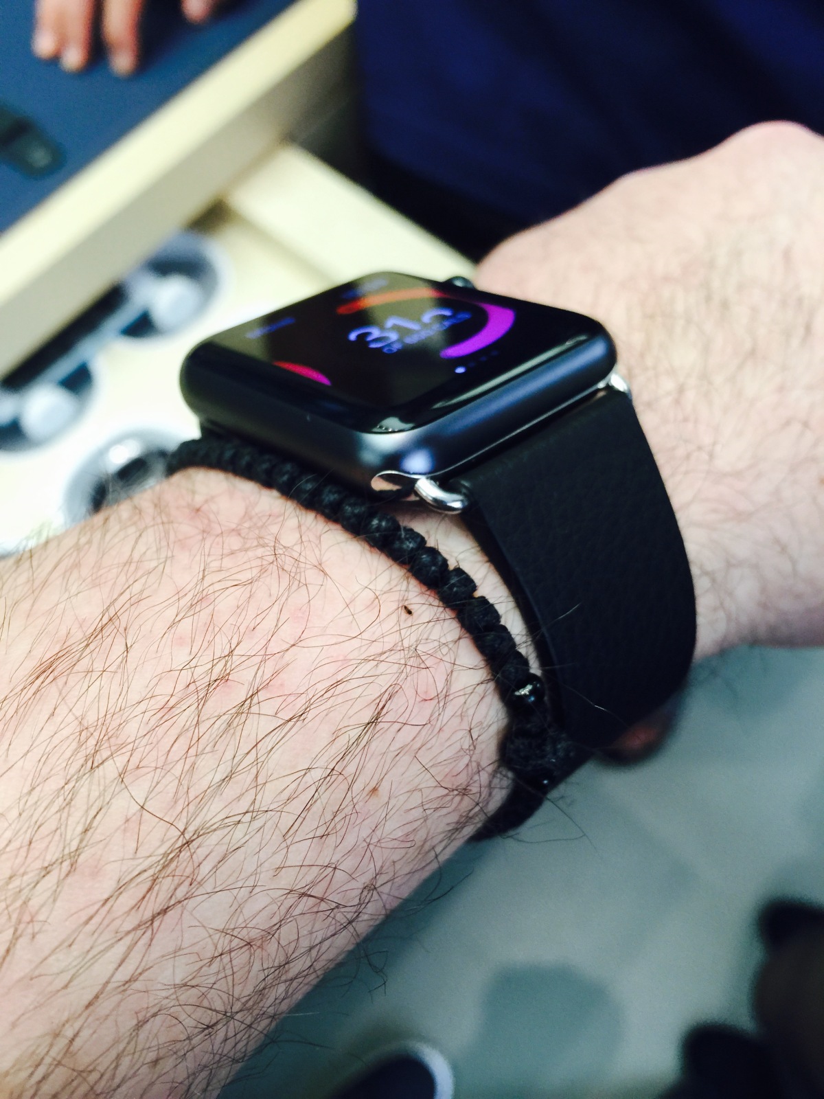 space gray with white band