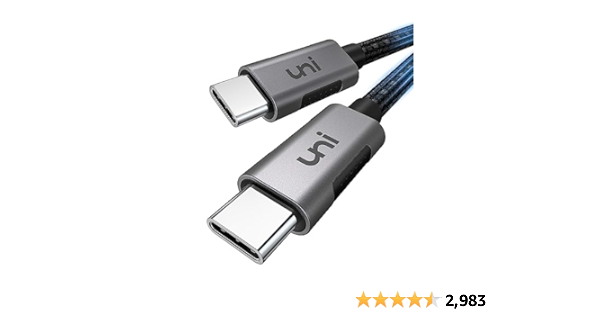  uni USB C Cable 100W 10ft, Nylon Braided USBC to USBC