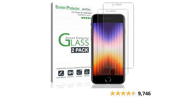 2 Pack) iPhone SE 3 (2022 3rd Gen) / SE 2 (2020 2nd Gen) Screen Protector ,  amFilm Tempered Glass Screen Protector Film for iPhone SE, iPhone 8, iPhone  7, iPhone 6S, and iPhone 6 (4.7 Devices) 