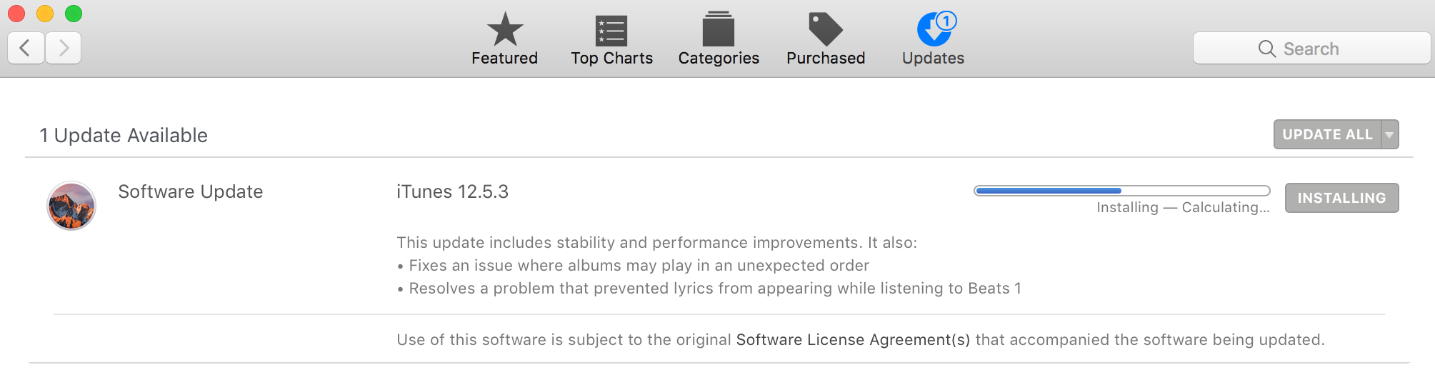 Application is being updated. ITUNES Mac os. Available for Mac. A critical software update is required for your Mac.