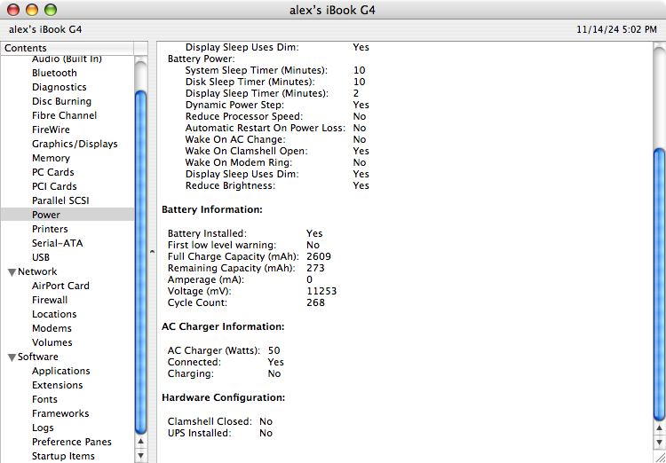 apple ibook g4 battery system profiler apple ibook g4 battery system profiler