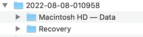 Folder inside older Time Machine backup with a Macintosh HD — Data folder Folder inside older Time Machine backup with a Macintosh HD — Data folder